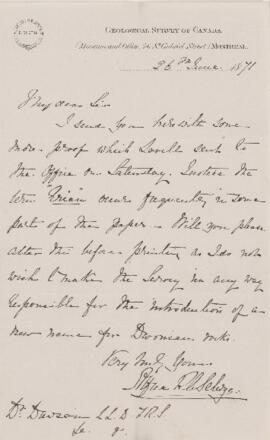 Letter, 26 June 1871.