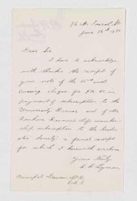 Letter, 16 June 1881