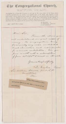 Letter from D. Eccles