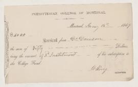 Bills and receipts, 1860s