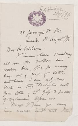 Letter, 5 August 1896