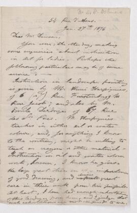 Letter, 27 January 1876