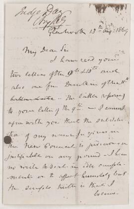 Letter, 13 August 1869