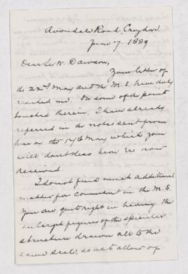 Letter, 7 June 1889