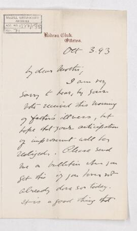 Letter, 3 October 1893