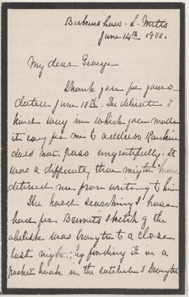 Letter, 14 June 1900