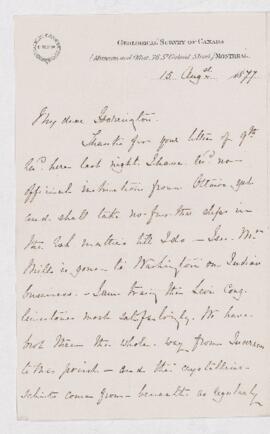 Letter from A.R.C. Selwyn to B.J. Harrington.