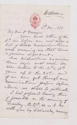 Letter, 8 December 1881