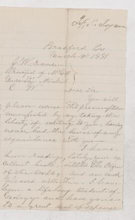 Letter, 14 March 1881