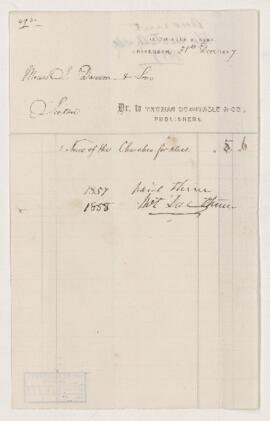 Account, 31 December 1857