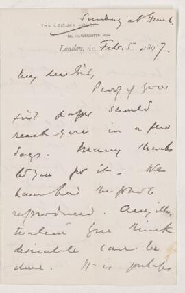 Letter, 5 February 1897