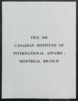 Canadian Institute of International Affairs : Montreal Branch