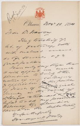 Letter, 10 November 1894