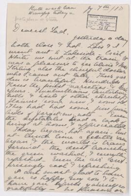 Letter, 7 July 1910