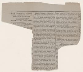 Newspaper clippings, 1884-1885