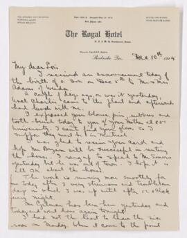 Letter, 10 December 1914