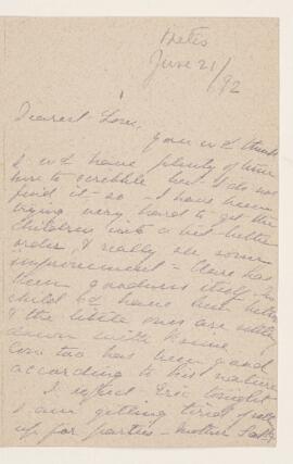 Letter, 21 June 1892