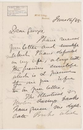 Letter, 16 June 1888