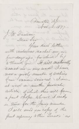 Letter, 12 November 1877