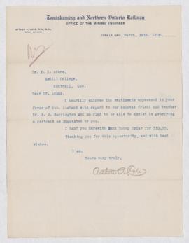 Letter to F. D. Adams, 12 March 1908