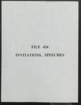 Invitations , Speeches