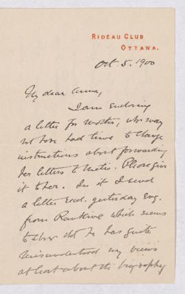 Letter, 5 October 1900