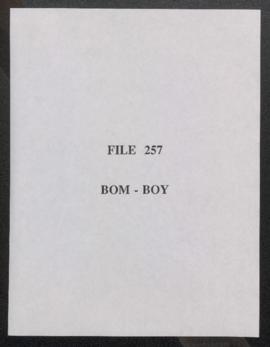 Correspondence - "BOM - BOY"