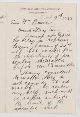 Letter, 9 October 1893