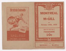 Programme for a McGill football game