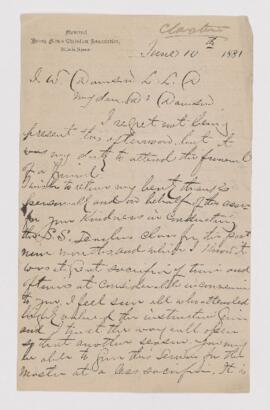 Letter, 10 June 1881