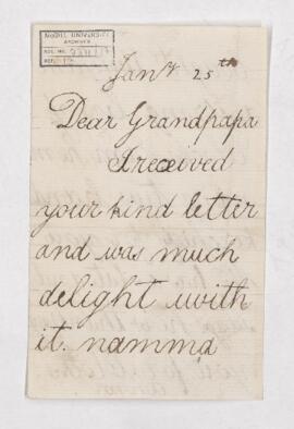 Letter, 25 January