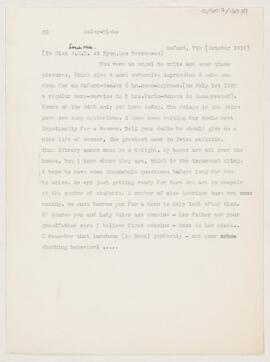 Letter to Sarah Klebs, October 7, 1919