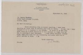 Letter to Harvey Cushing, September 24, 1925