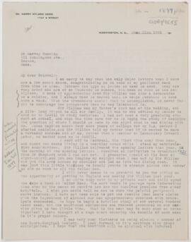 Letter to Harvey Cushing, June 21, 1920