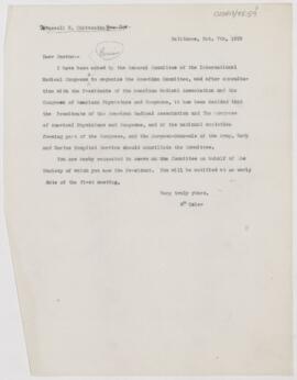 Letter to Russell H. Chittenden, October 7, 1899