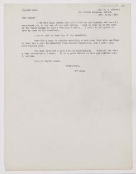 Letter to William Sydney Thayer, November 24, 1909