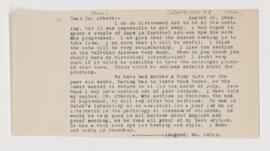 Letter to Maude E. Abbott, August 18, 1906
