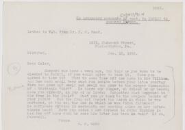 Letter to William Osler, January 10, 1895