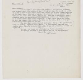 Letter to Albert Chatard, October 24, 1908