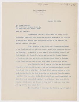 Letter to Harvey Cushing, January 29, 1926