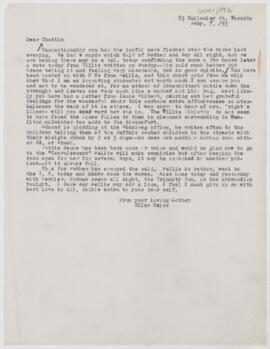 Letter to Charlotte Osler, February 7, 1893