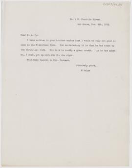 Letter to Fred A. Packard, November 4, 1901