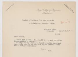 Letter to H.M. Barlow, May 8, 1918