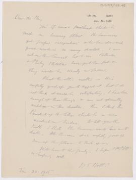 Letter to  Mott, January 30, 1915