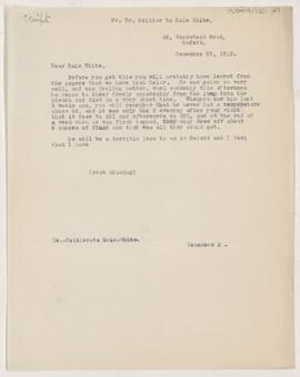 Letter to William Hale-White, December 19, 1919