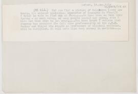 Letter to Arnold Carl Klebs, May 16, 1914