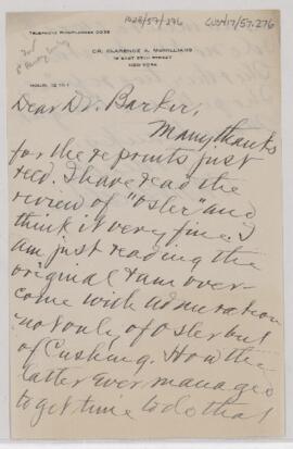 Letter to Lewellys F. Barker