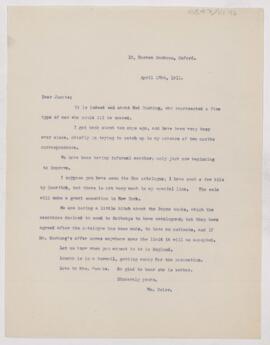 Letter to Henry Barton Jacobs, April 13, 1911