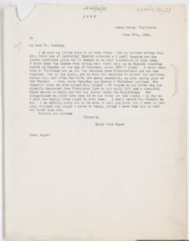 Letter to Harvey Cushing, June 27, 1920