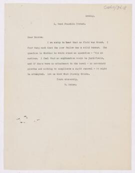 Letter to H.C. Yarrow